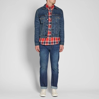 Shop Gitman Vintage Twill Plaid Shirt In Red