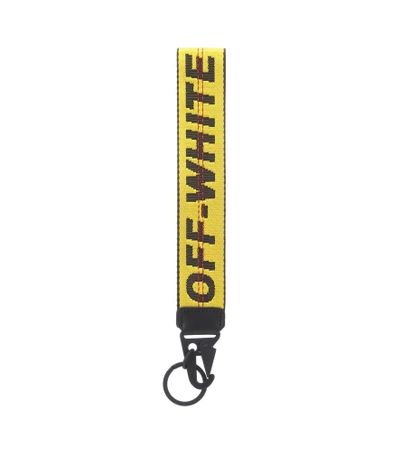 Shop Off-white Logo Keychain In Yellow