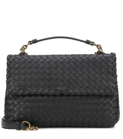 Shop Bottega Veneta Small Olimpia Intrecciato Leather Shoulder Bag In Black