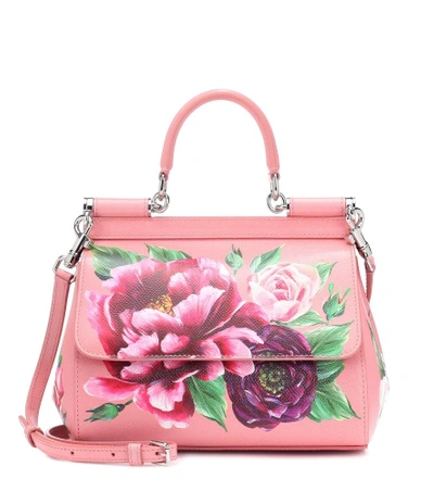 Shop Dolce & Gabbana Sicily Small Leather Tote In Pink