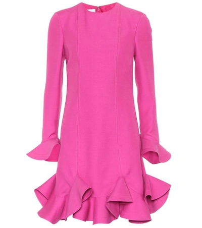 Shop Valentino Wool And Silk Minidress In Pink