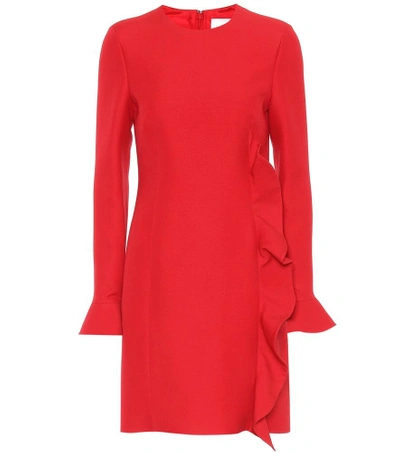 Shop Valentino Virgin Wool And Silk Dress In Red