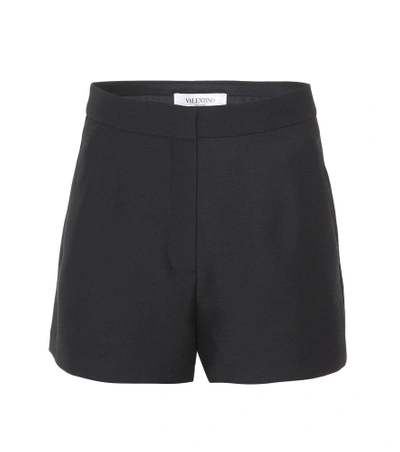 Shop Valentino Wool And Silk Shorts In Black