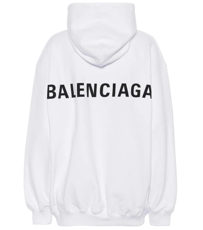 Shop Balenciaga Printed Cotton Sweatshirt In White