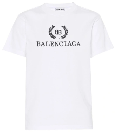 Shop Balenciaga Bb Cotton T-shirt In White