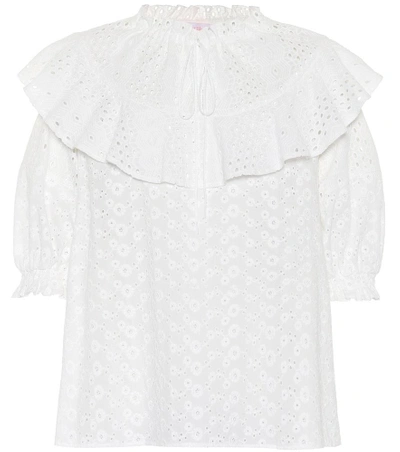 Shop See By Chloé Ruffled Cotton Blouse In White