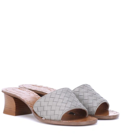 Shop Bottega Veneta Ravello Intrecciato Leather Sandals In Grey