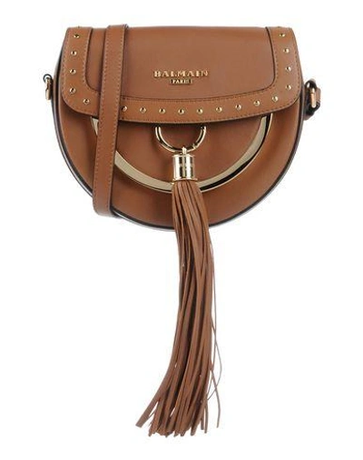 Shop Balmain Cross-body Bags In Brown