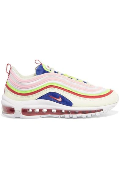 Shop Nike Air Max 97 Se Leather And Mesh Sneakers In White