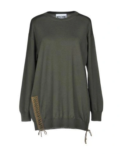 Shop Moschino Sweater In Military Green