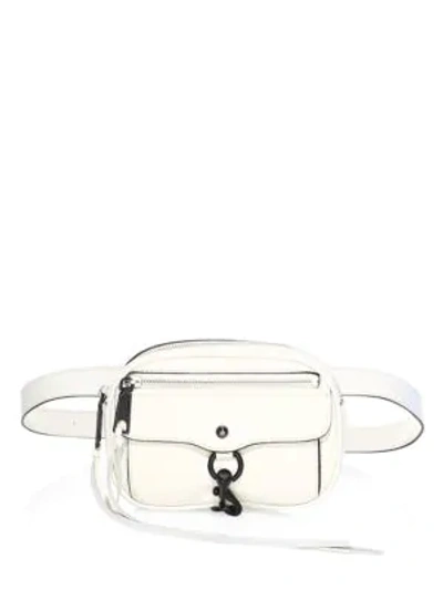 Shop Rebecca Minkoff Blythe Leather Belt Bag In Antique White