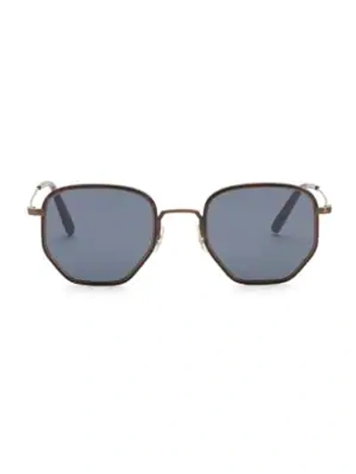 Shop Oliver Peoples Alland 50mm Hexagon Sunglasses In Brown Tortoise
