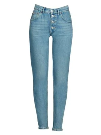 Shop Balenciaga Tube Straight-leg Jeans In Bleach Brush Dirty