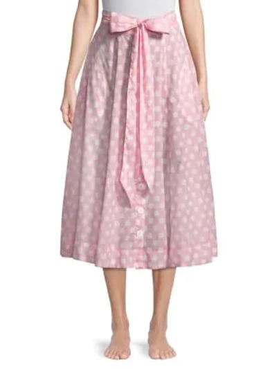 Shop Lisa Marie Fernandez Polka Dot Skirt In Pink