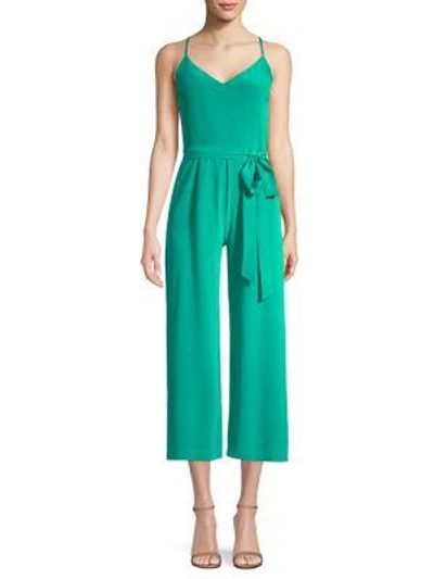 Shop L Agence Jaelyn Silk Jumpsuit In Emerald