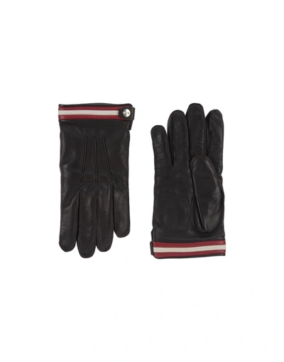 Shop Bally Gloves In Dark Brown