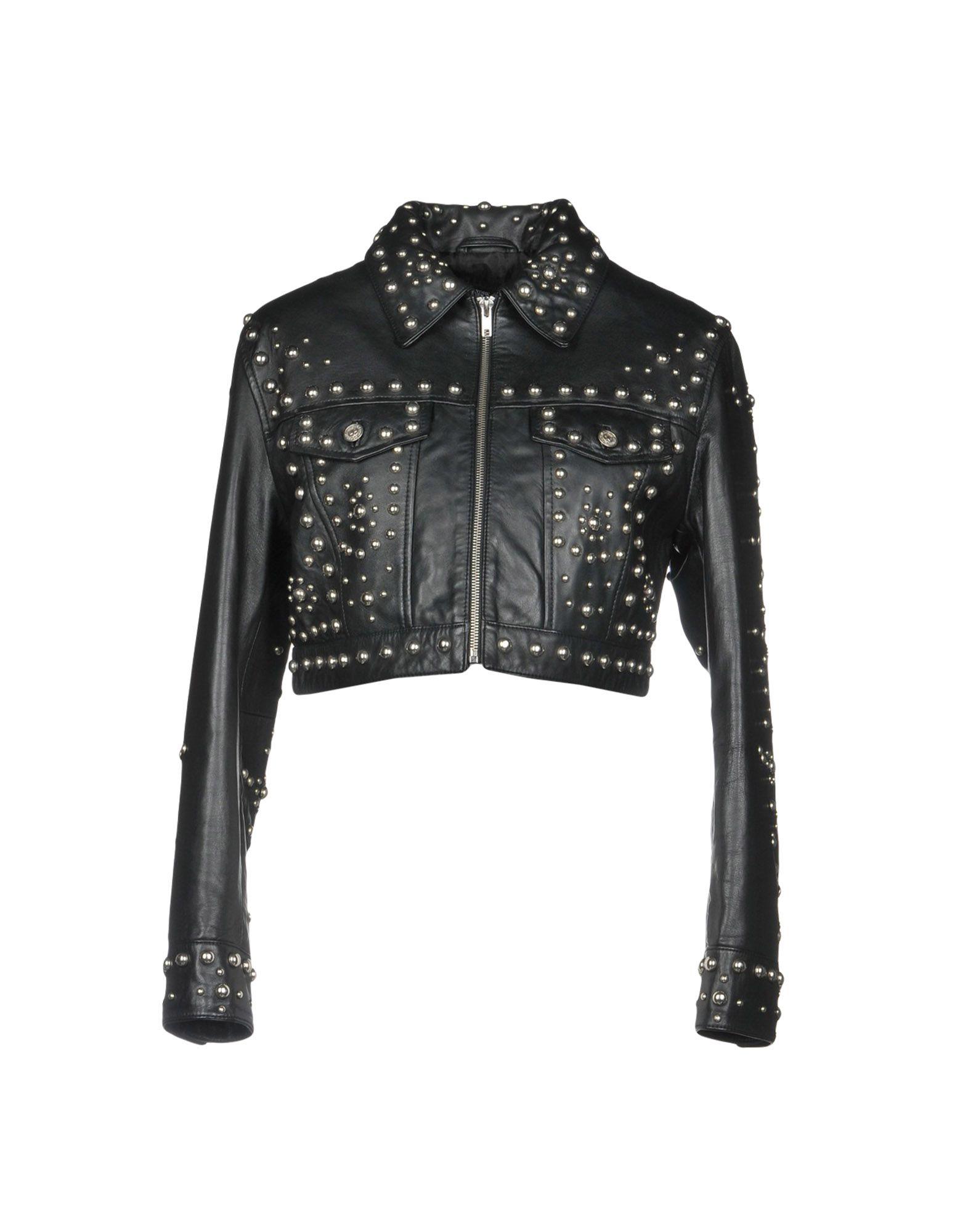 Jeremy Scott Leather Jacket In Black 