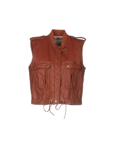 Shop Chloé Leather Jacket In Cocoa