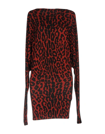 Shop Alexandre Vauthier Knee-length Dress In Brick Red