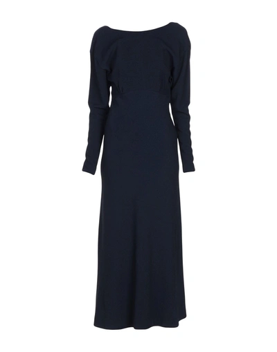 Shop Alessandra Rich Long Dress In Dark Blue