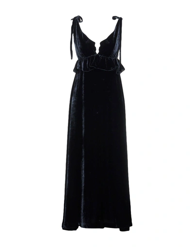Shop Vivetta Long Dresses In Dark Blue