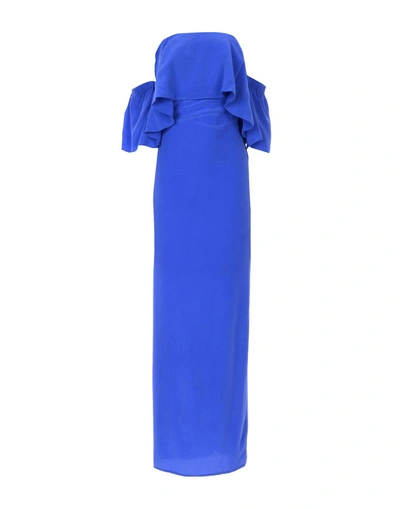 Shop Paper London Long Dress In Bright Blue