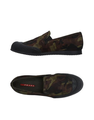Shop Prada Sneakers In Military Green
