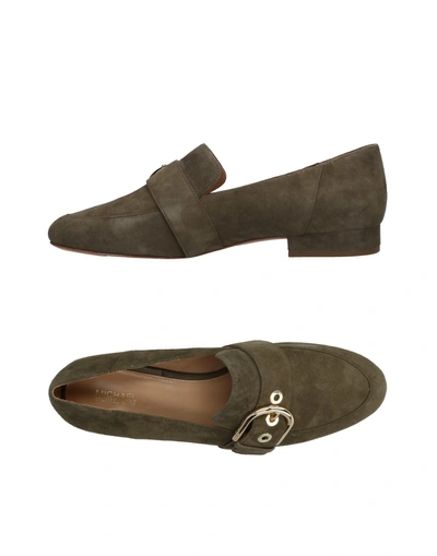 Shop Michael Michael Kors Loafers In Military Green
