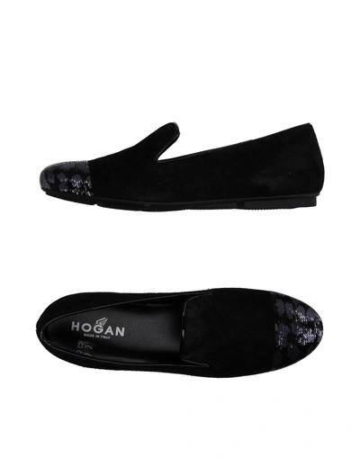 Shop Hogan Woman Loafers Black Size 6.5 Soft Leather