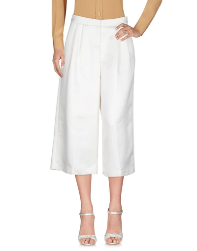 Shop Tibi Cropped Pants & Culottes In Ivory