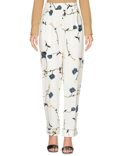 Shop Ganni Casual Pants In White