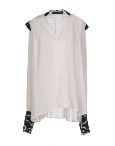 Shop Nena Ristich Silk Shirts & Blouses In White