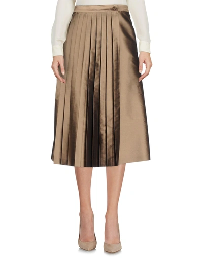 Shop Rossella Jardini Midi Skirts In Khaki