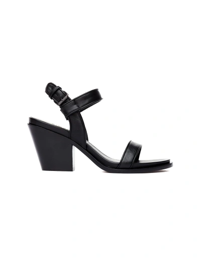 Shop A.f.vandevorst Black Leather Block Heel Sandals