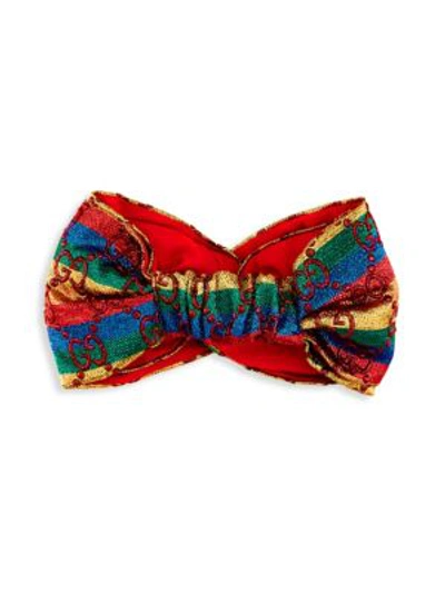 Gucci Rainbow Stripe Logo Wrap Headband In Multi | ModeSens