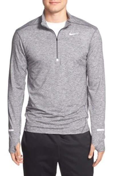 Shop Nike 'element' Dri-fit Quarter Zip Running Top In Dark Grey/ Silver