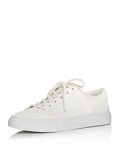 Shop Tory Burch Women's Ames Leather & Suede Sneakers In Snow White