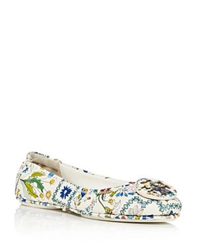 Shop Tory Burch Minnie Ivory Meadow Folly Travel Ballet Flats