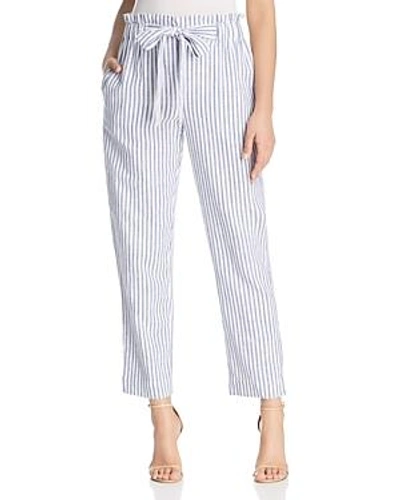 Shop Beachlunchlounge Striped Tie-waist Crop Pants In Natural