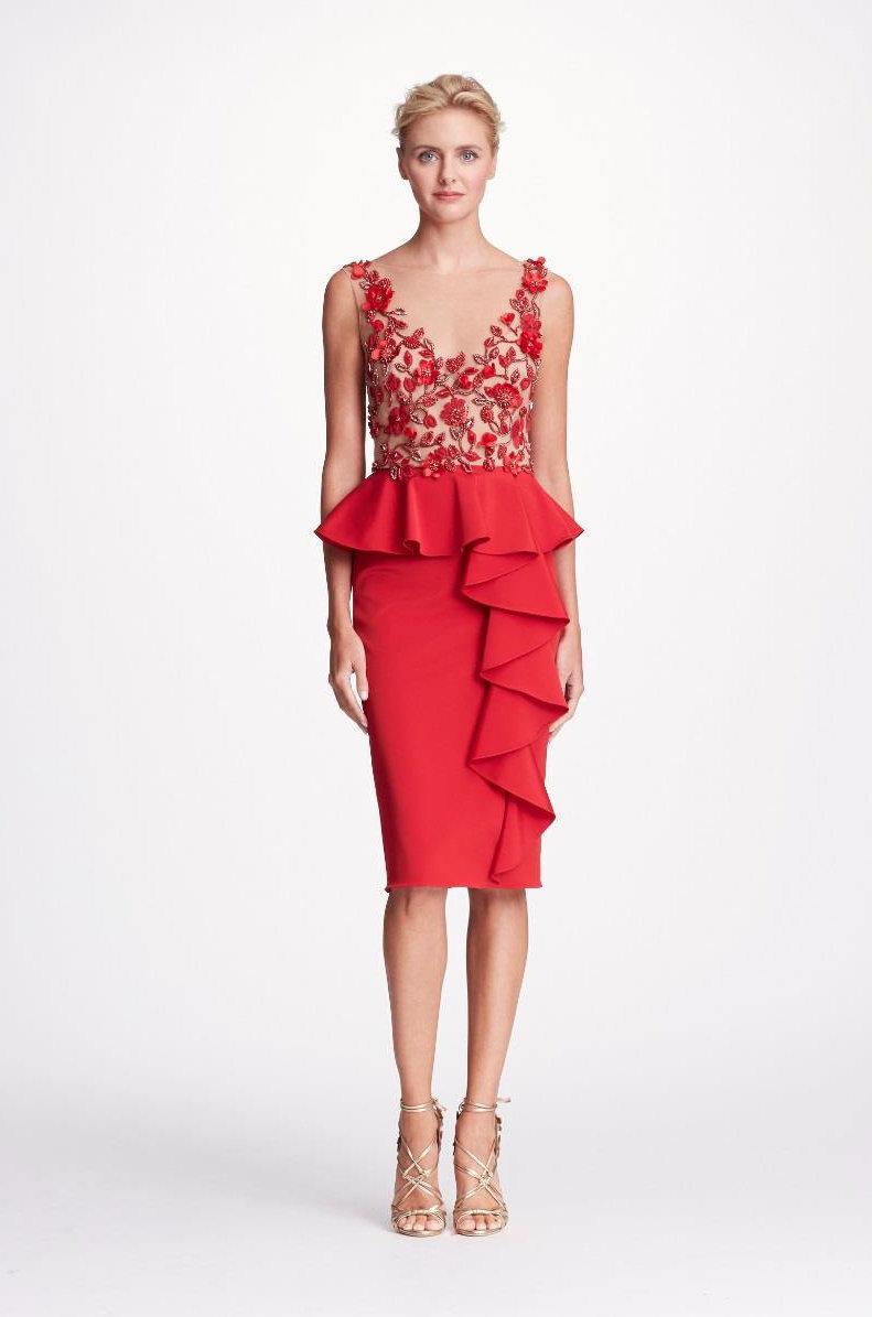 marchesa notte sleeveless embroidered cocktail dress
