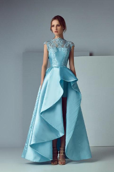 ice blue satin dress