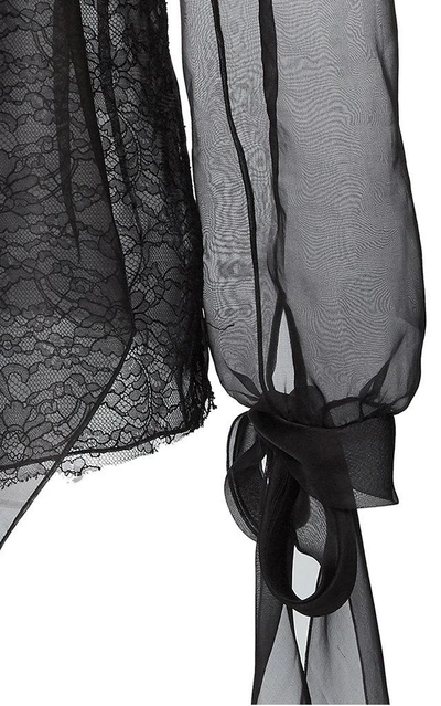 Shop Marchesa Couture 2-piece Black Organza And Velvet Midi Tea Dress
