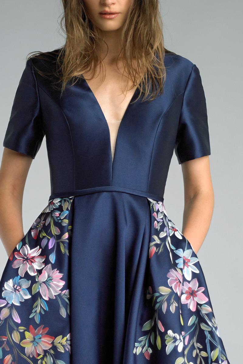 basix black label hand painted floral gown