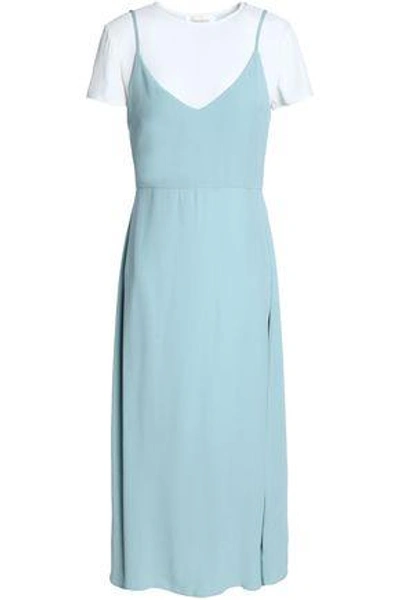 Shop Zimmermann Woman Layered Two-tone Crepe Midi Dress Sky Blue