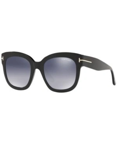 Shop Tom Ford Sunglasses, Ft0613 52 In Black/grey Mirror