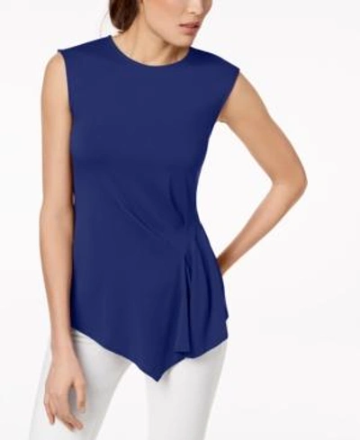 Shop Vince Camuto Pleated Asymmetrical Top In Tide