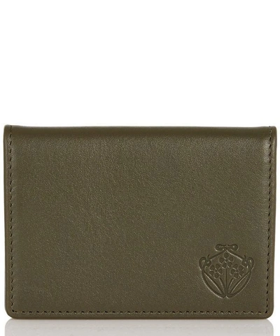 Shop Liberty London Leather Flip Card Holder In Khaki