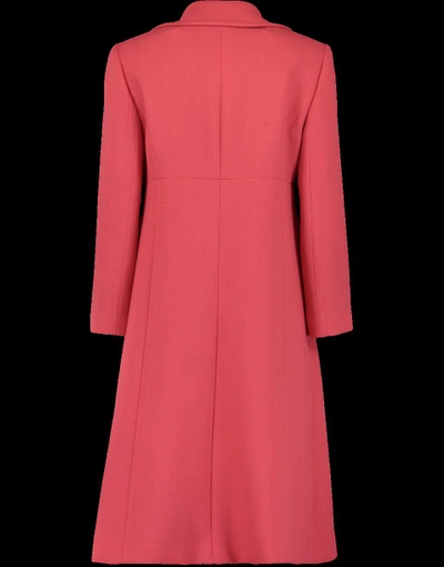 Shop Dolce & Gabbana Wool Crepe Coat In Salmone