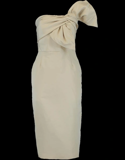 Shop Catherine Regehr Wrap Bow Dress In Champane