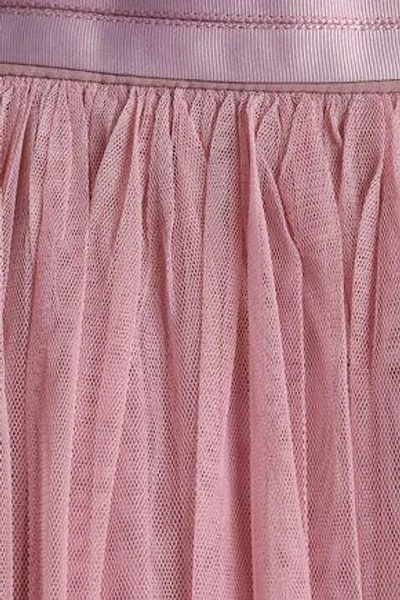 Shop Needle & Thread Woman Satin-trimmed Pleated Tulle Skirt Antique Rose